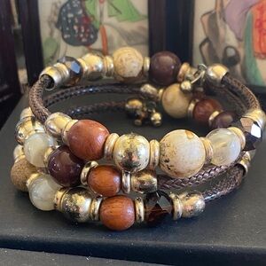 Elegant Beaded Coil Bracelet Set